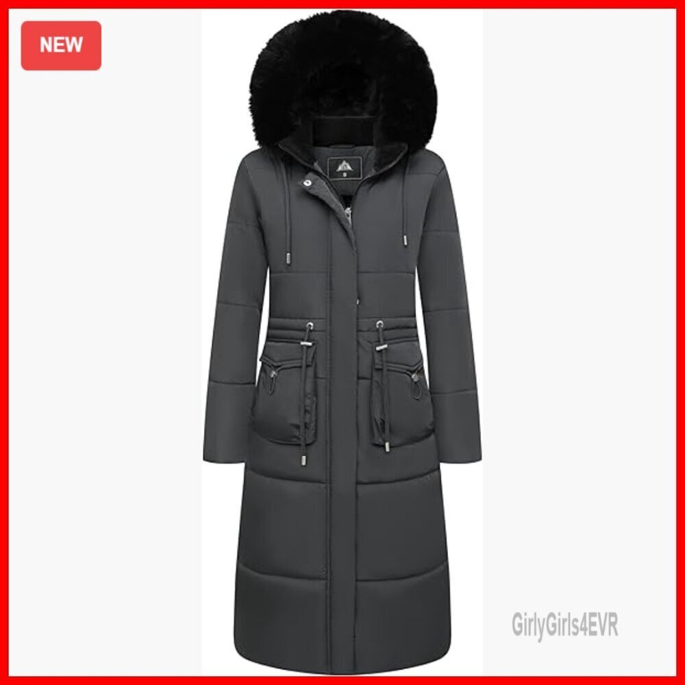 Long Winter Puffer Coat Waterproof Down Jacket Removable Hood Parka